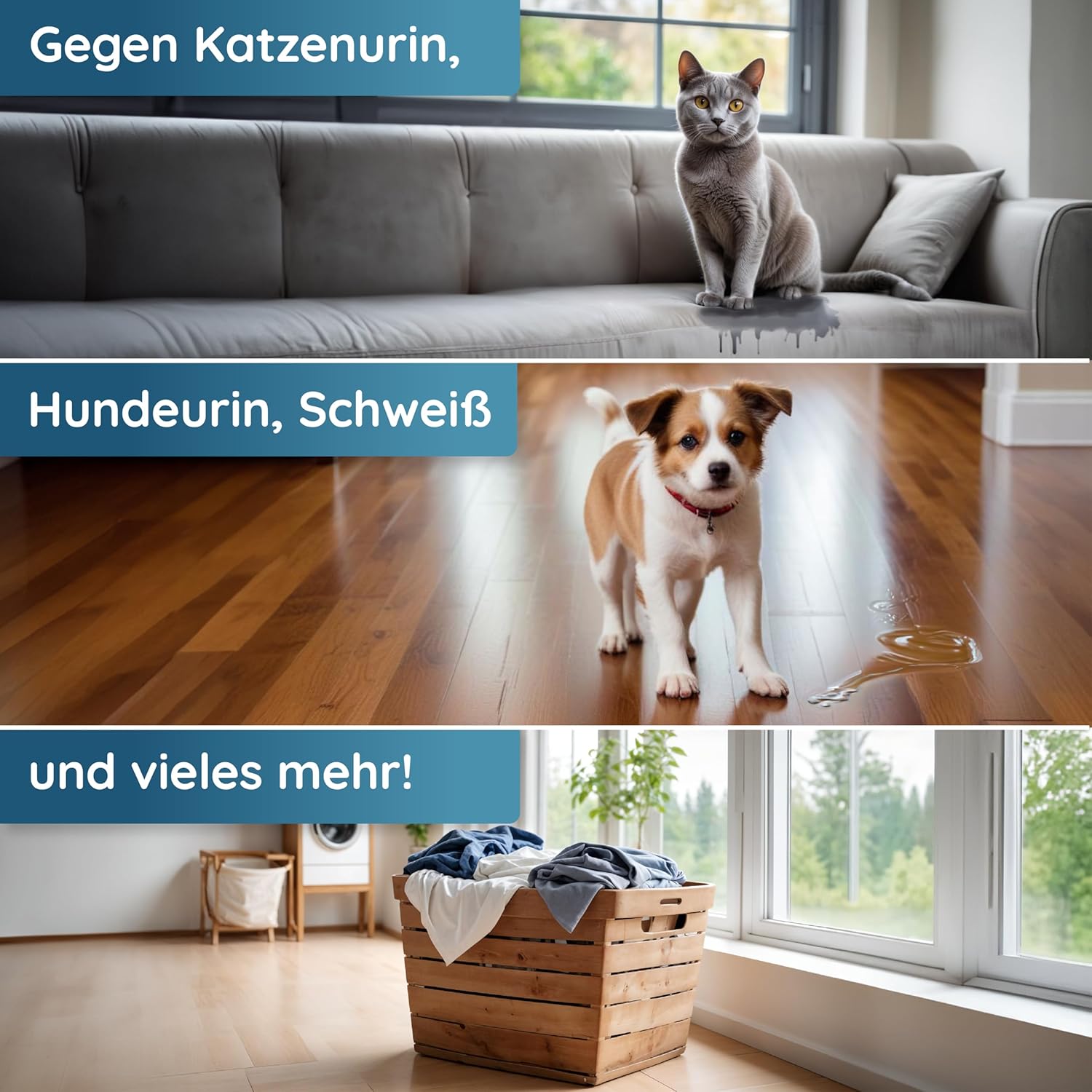 Thumbnail 1 de hauszauber Enzymreiniger STARKER GERUCHSENTFERNER 1000 ml – Gegen Katzenurin und Co., zuverlässig auf Böden, Polstern und Textilien