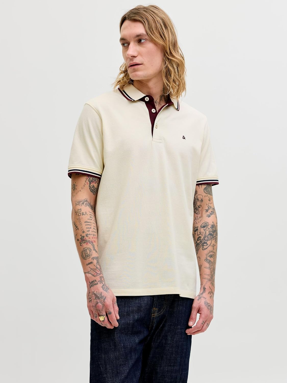 Detalle de Jack & Jones Herren Jjepaulos Polo Slim Fit aus Bio-Baumwolle (1er Pack)