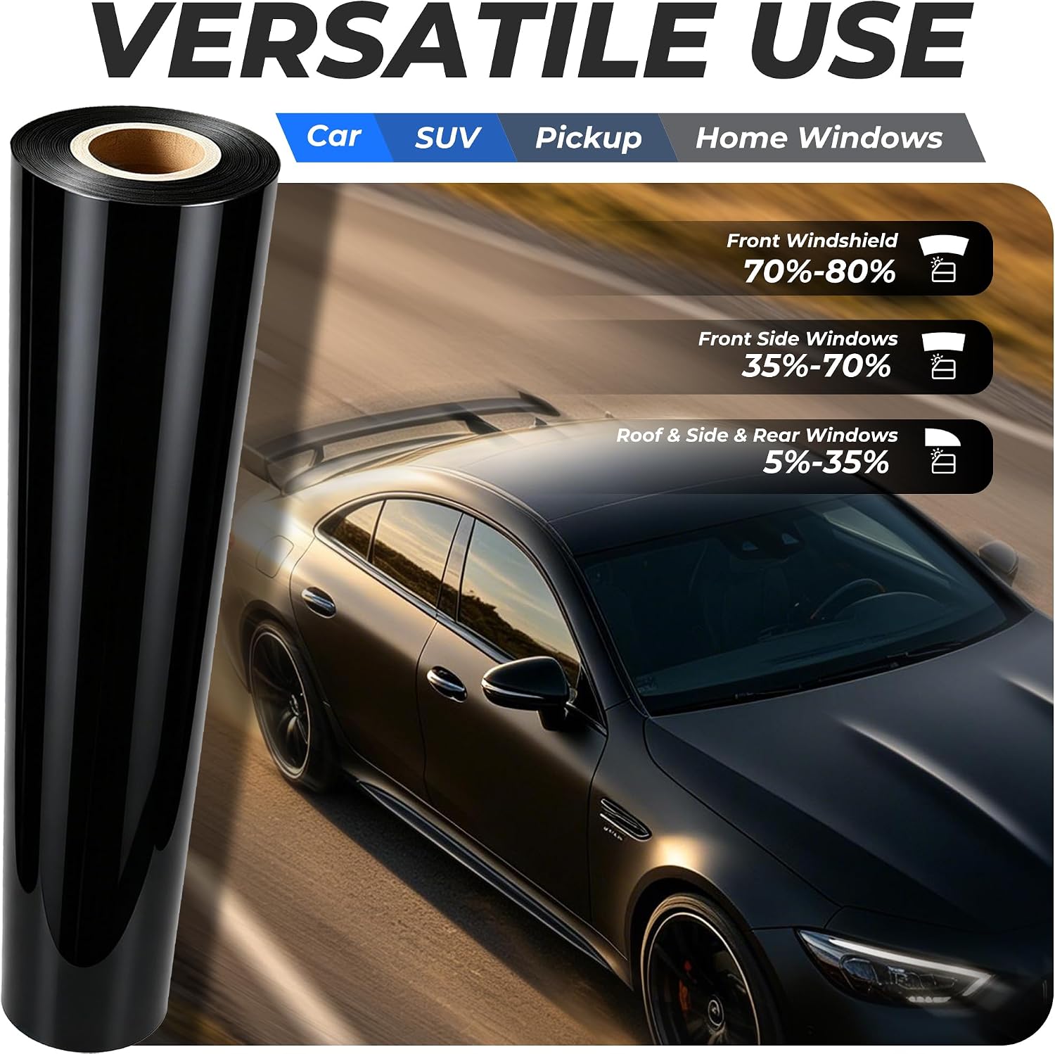Detalle 2 de TOYOCO Car Window Tint Film, 20% VLT