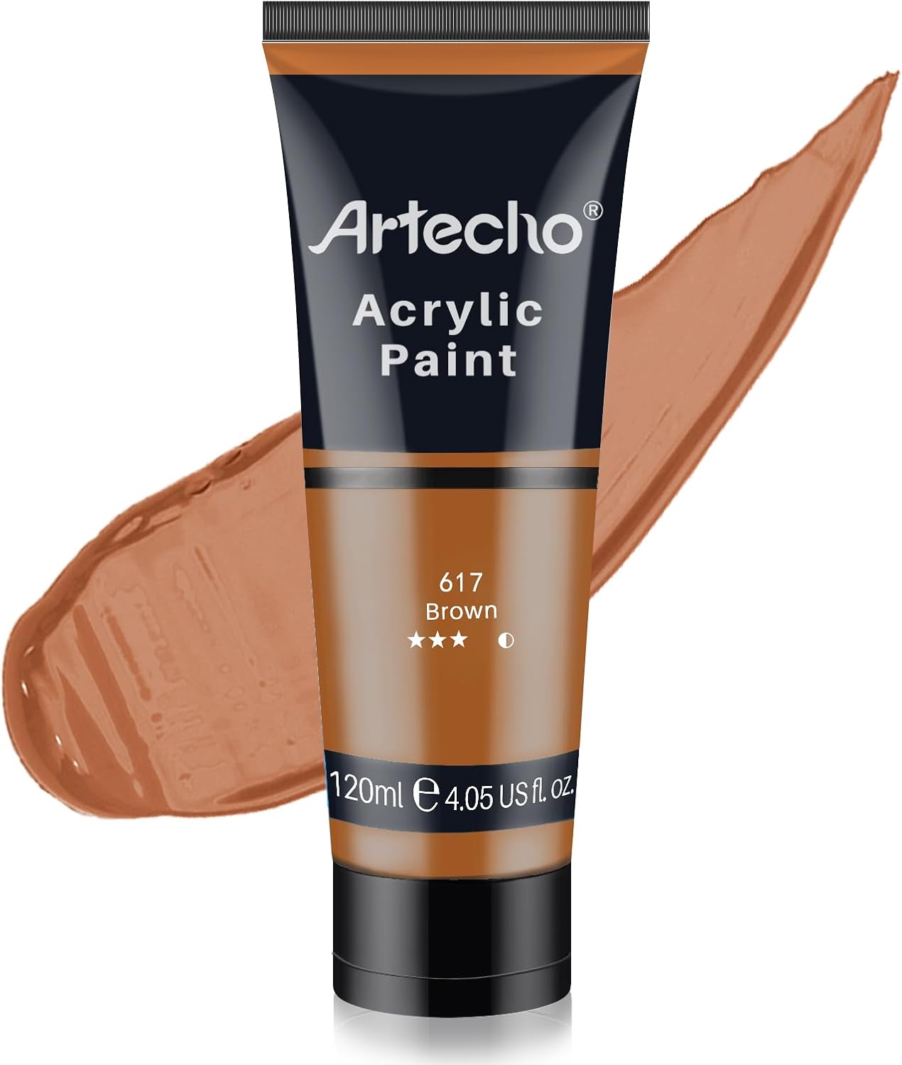 Detalle de Artecho Brown Acrylic Paint (120ml) – Single Pigment, High Coverage