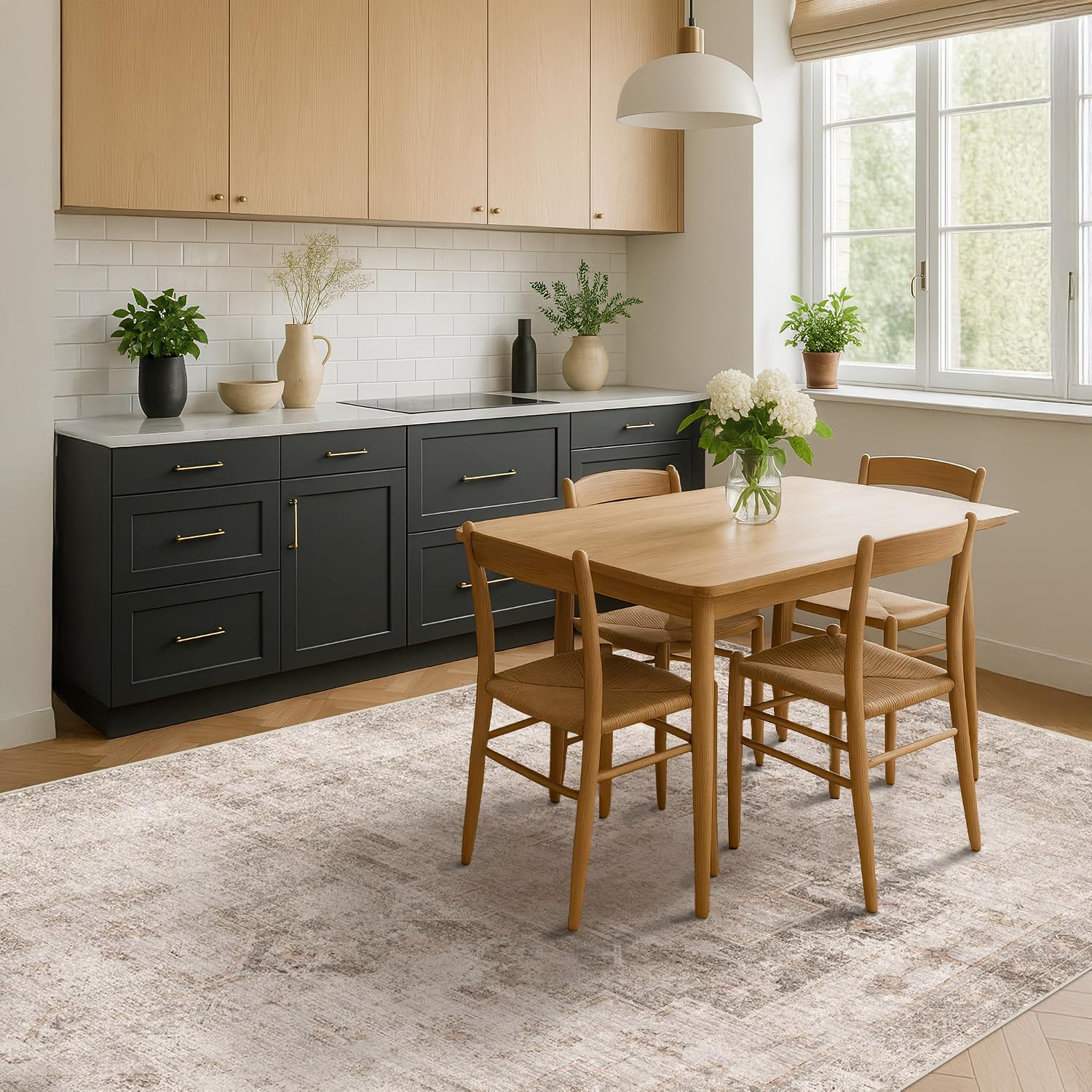 Thumbnail 5 de Hazo Haus 10x14 Neutral Farmhouse Area Rug