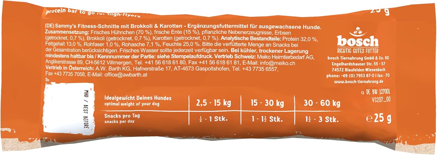 Detalle de Sammy's Fitness Schnitte Proteinriegel 20×25g
