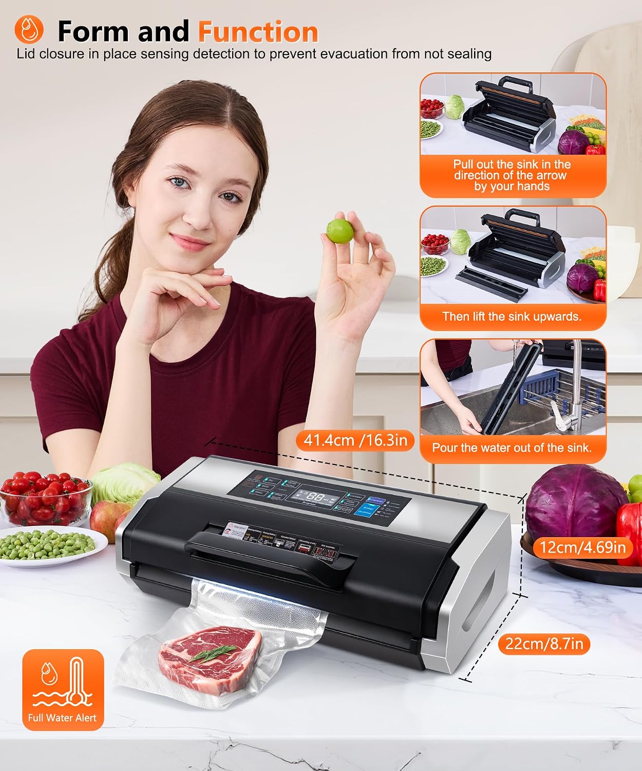 Thumbnail 3 de QKWXV SV629 Commercial Vacuum Sealer, 95kPa Suction and Double Heat Seal