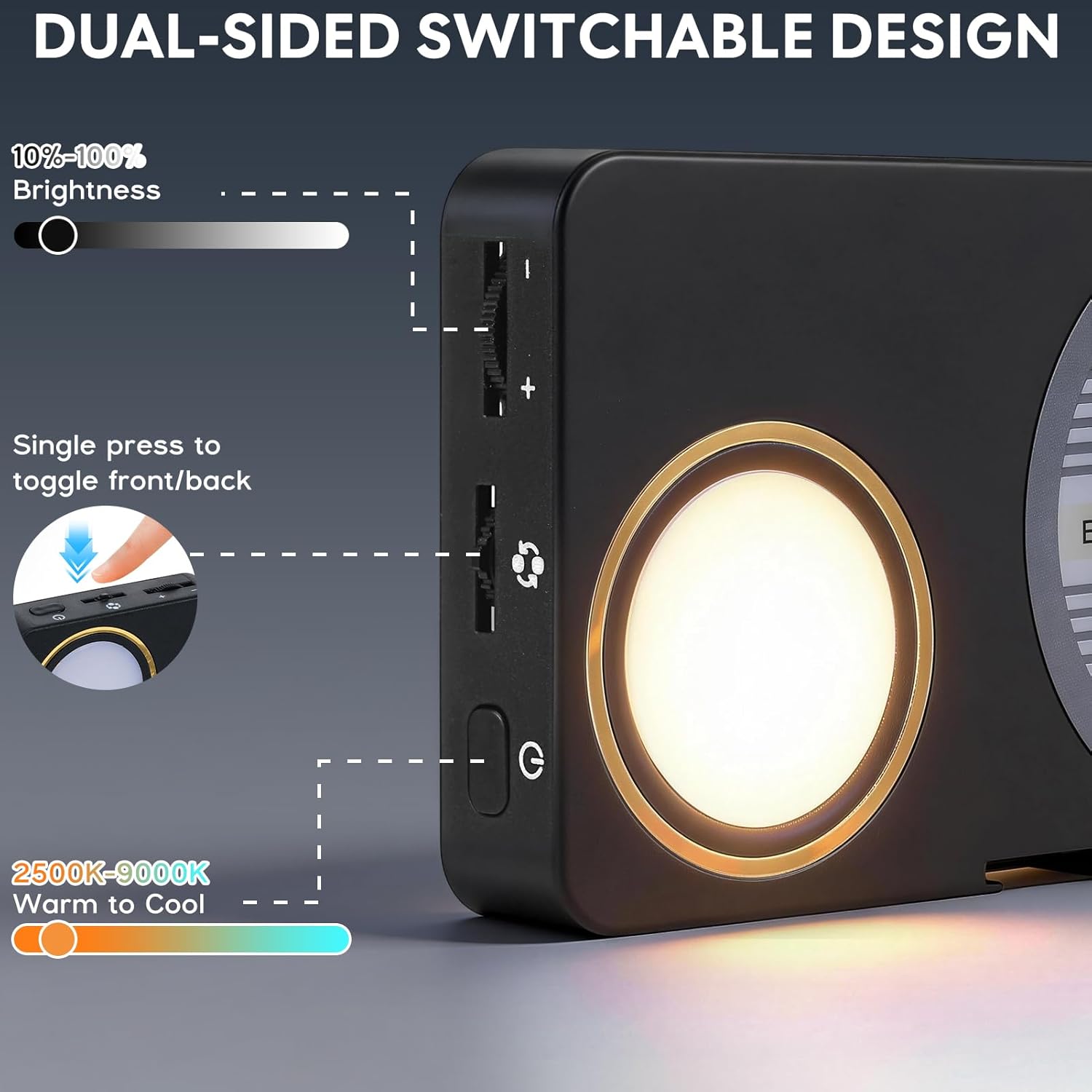Thumbnail 5 de 136 LED Magnetisches Selfie Licht – Doppel-Seiten LED Licht für Smartphone, Laptop und Kamera