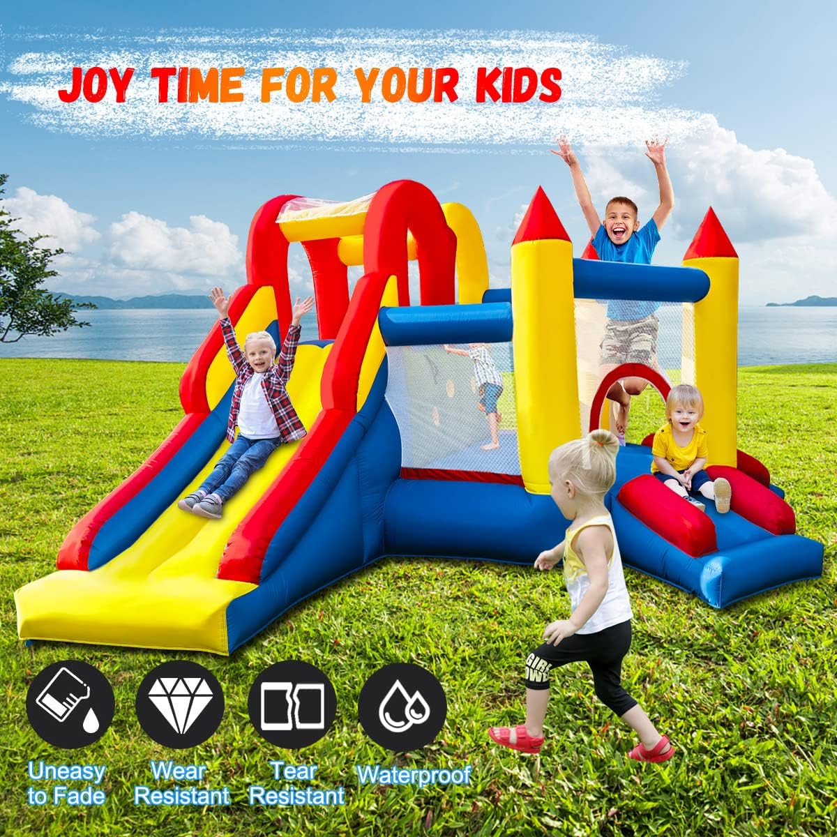 Thumbnail 2 de Baralir Bouncy Castle with 3 Slides — Inflatable Jump Centre for Kids (Indoor & Outdoor)
