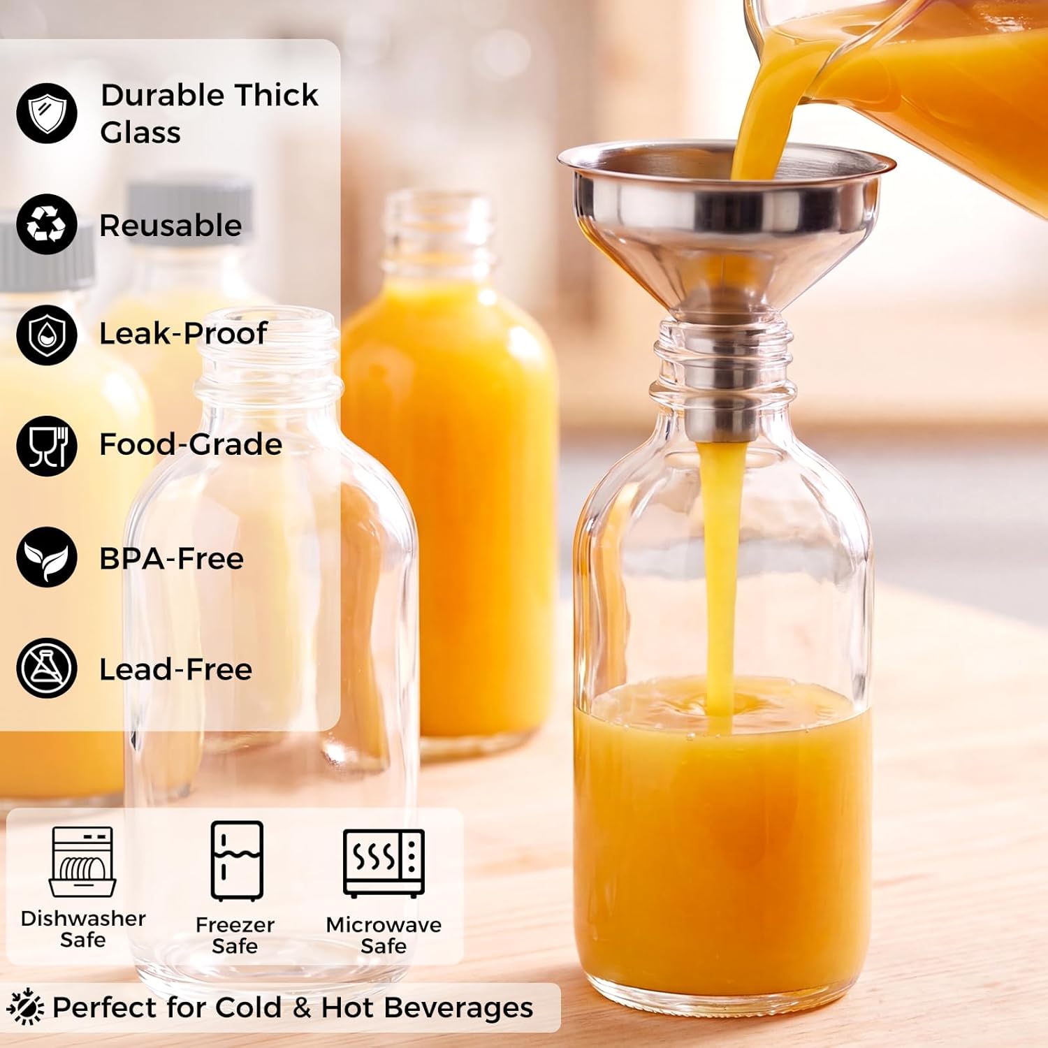 Detalle 2 de 2 oz Small Clear Glass Bottles 12 Pack