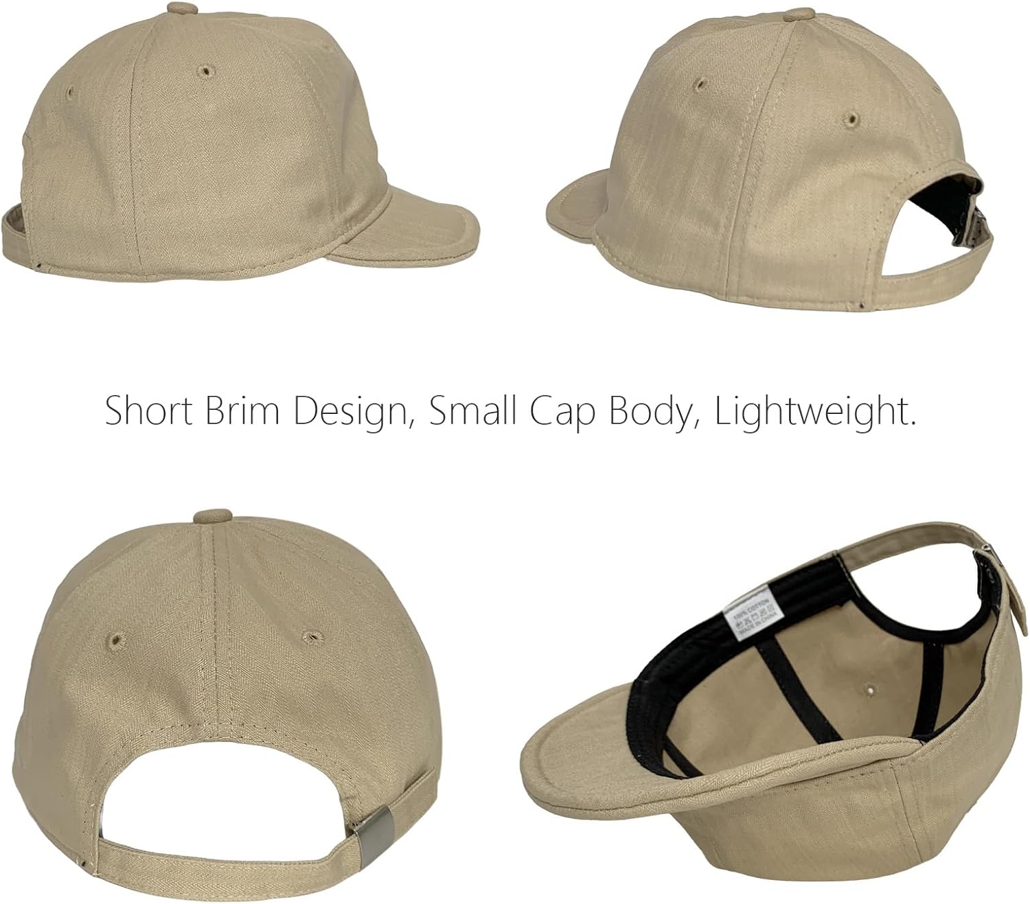 Thumbnail 3 de HIQIU Short Brim Basecap Damen – Vintage Unisex Baseballkappe mit kurzer Krempe