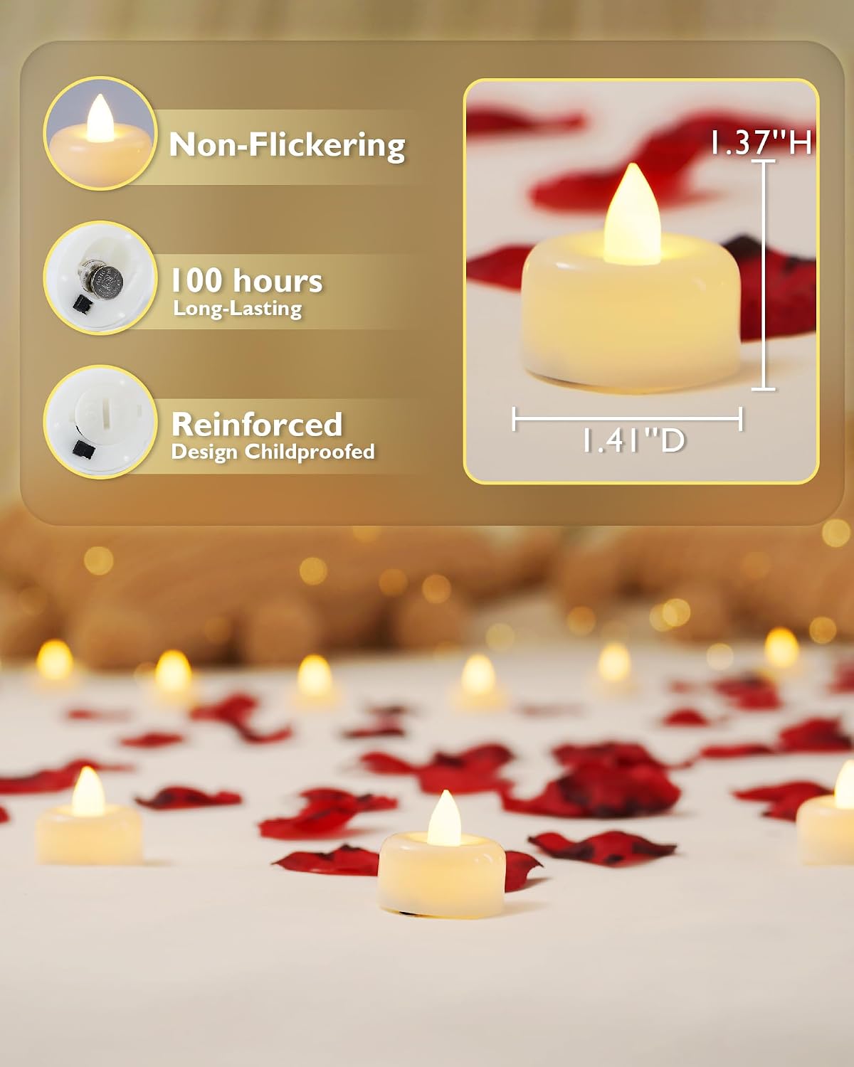 Detalle 2 de AMAGIC 100 Pack LED Tealight Candles ๐ฏ
