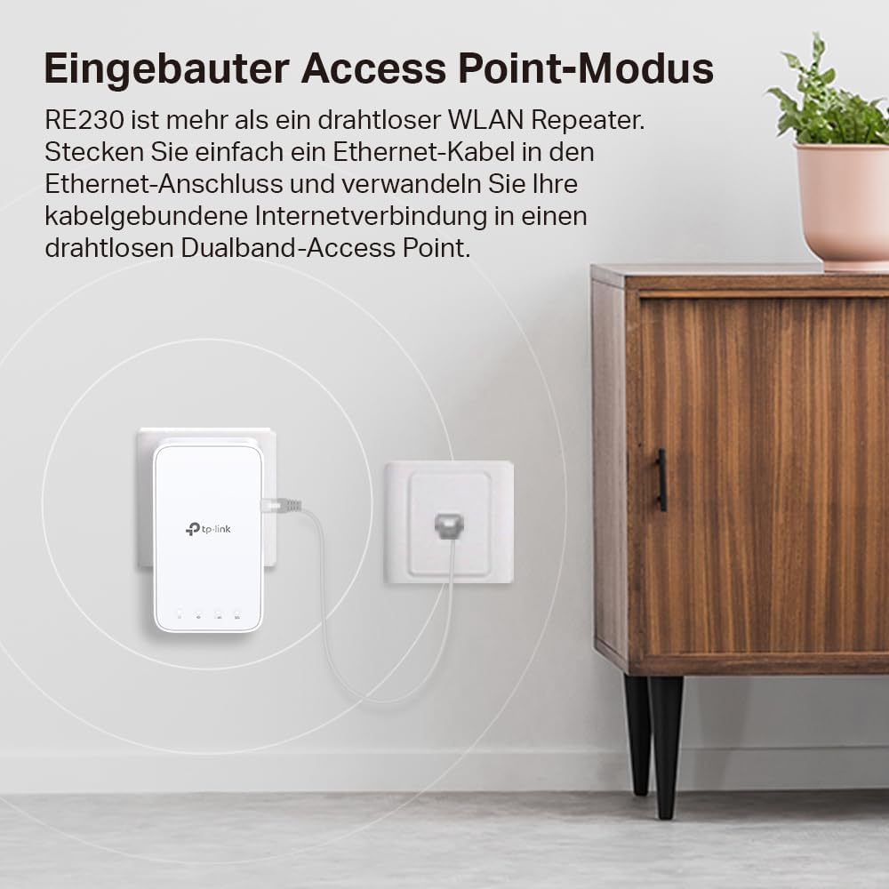 Thumbnail 6 de TP-Link RE230 WLAN-Verstärker Repeater AC750 – Dualband (2,4 GHz/300 Mbit/s, 5 GHz/433 Mbit/s), App-Steuerung, Signalstärkeanzeige, AP-Modus