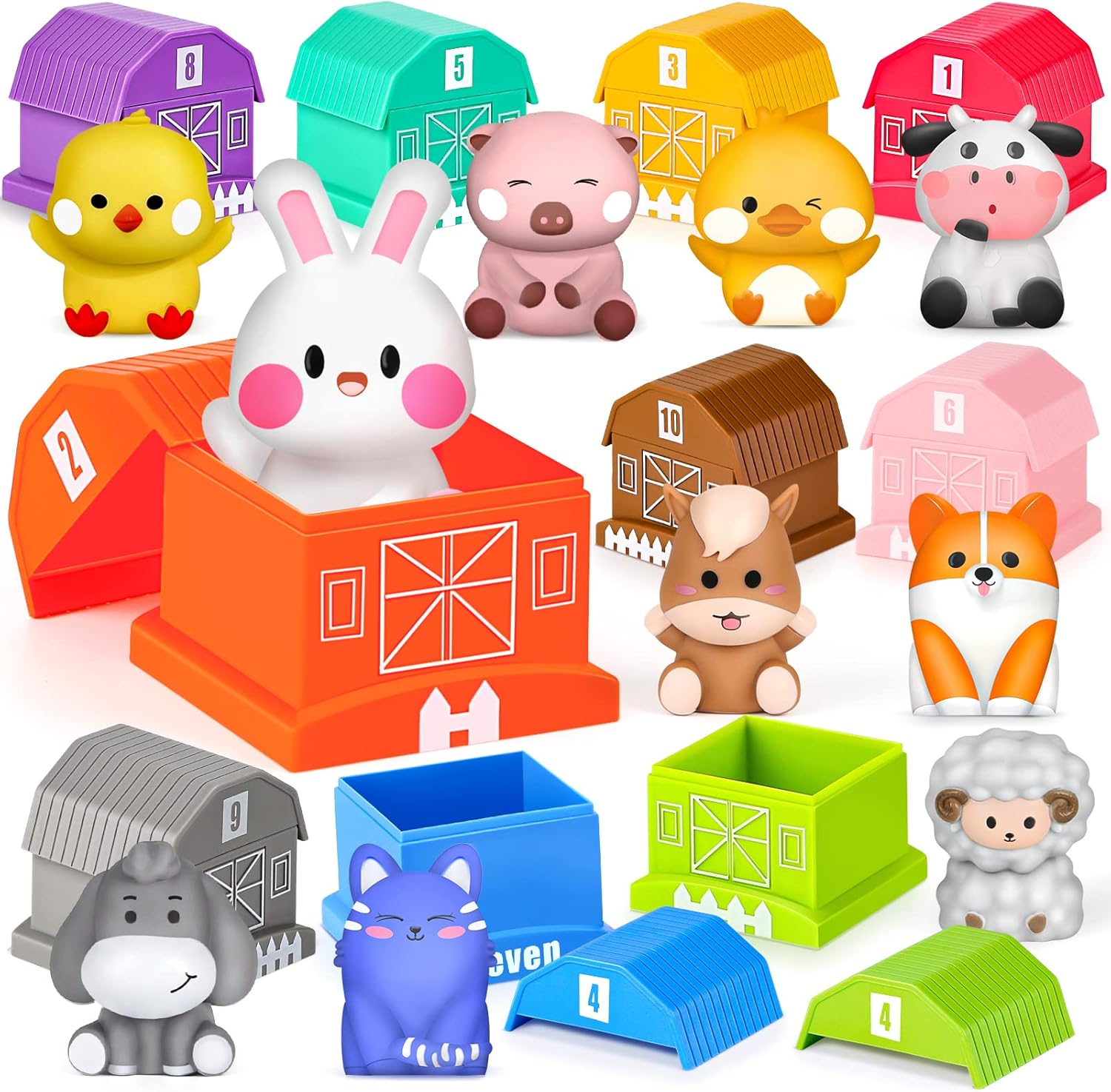 Detalle de Joyreal Farm Animals Toys 10-piece set
