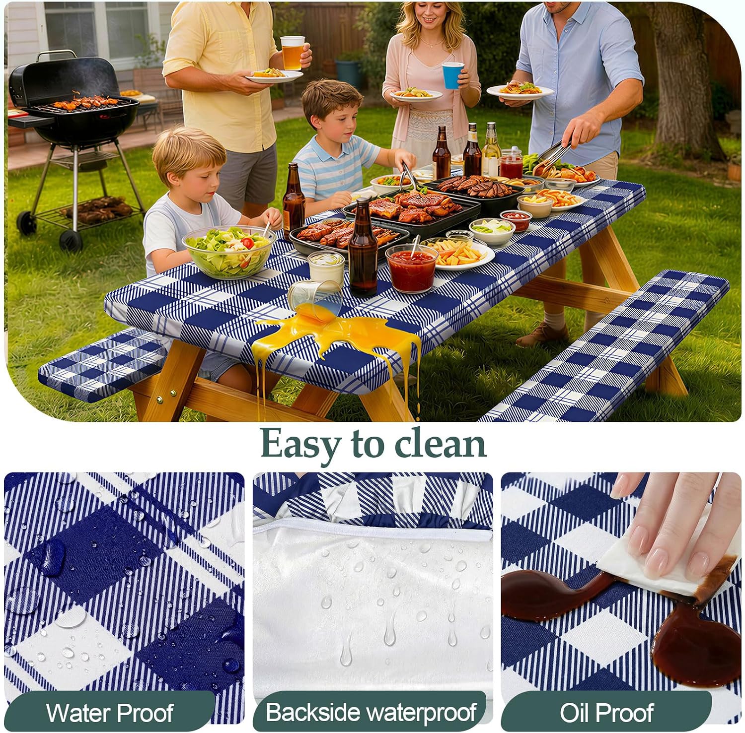 Thumbnail 3 de Picnic Table Cover Set for 6-Foot Tables