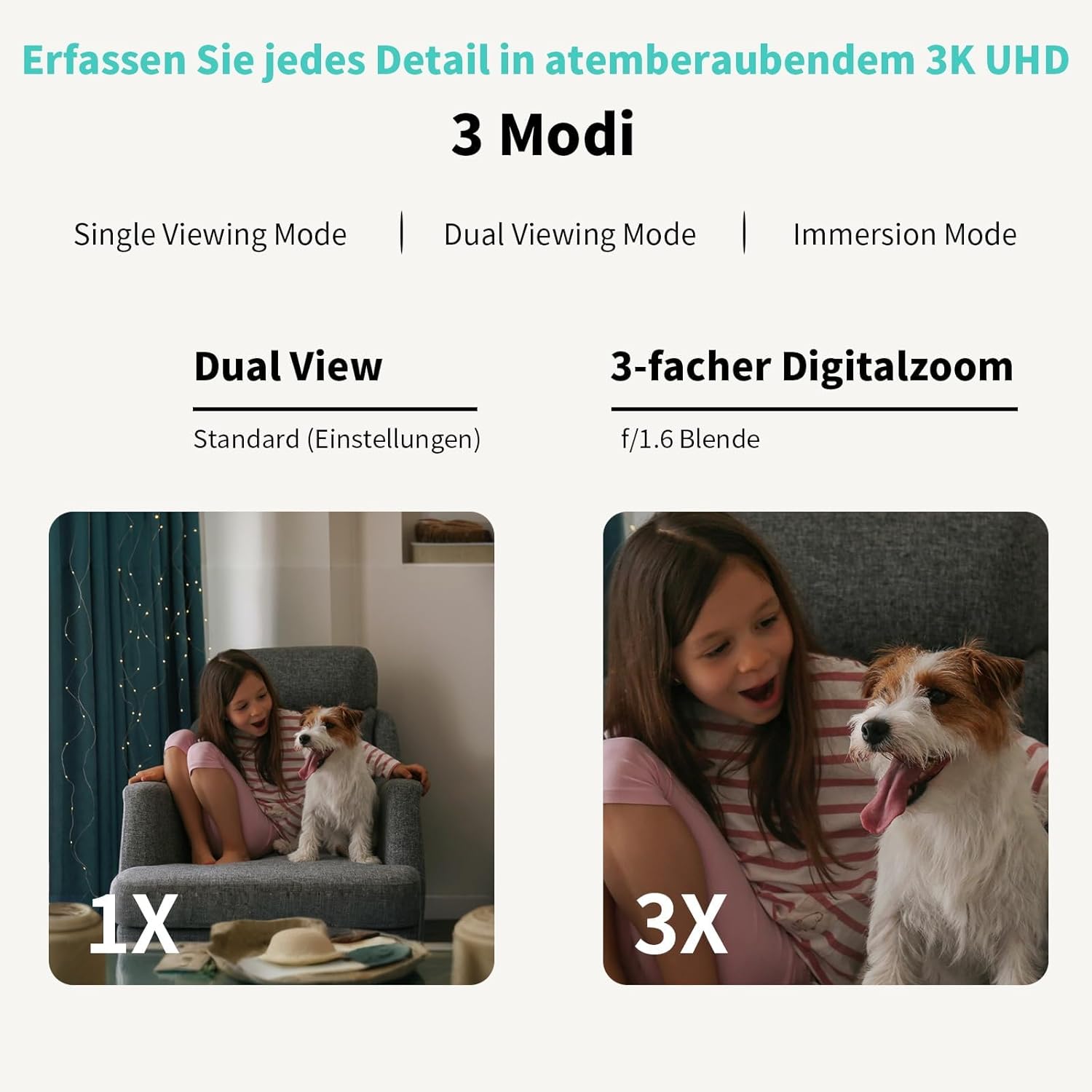 Thumbnail 5 de Telecamera Wi‑Fi Interno 3K con rilevamento AI e visione notturna