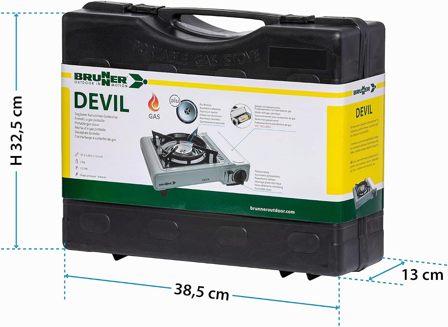 Detalle de BRUNNER Devil – Réchaud avec allumage piézo intégré et brûleur en aluminium