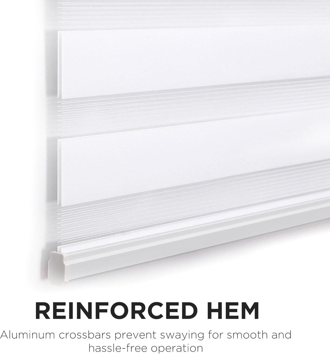 Detalle 2 de Joydeco No Drill Zebra Blinds (Cordless Day & Night Roller Shades) for Windows, White, 33"W x 75"H