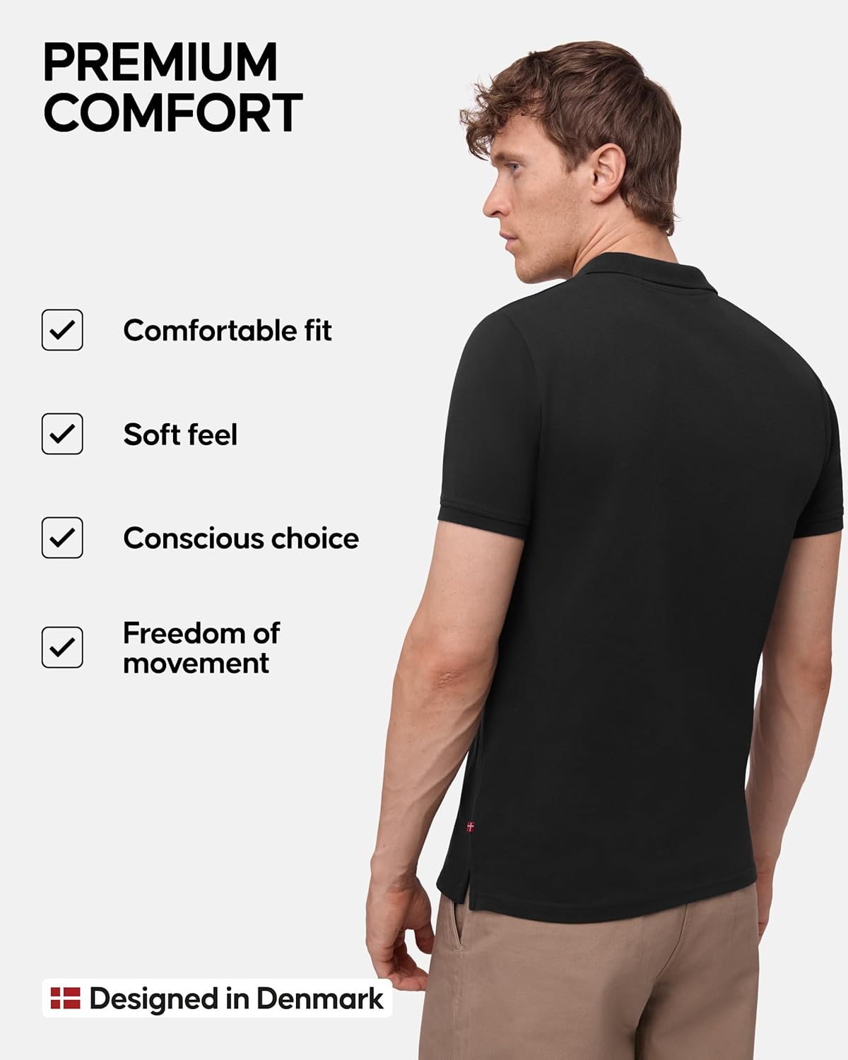Thumbnail 2 de Danish Endurance Men's Organic Cotton Polo Shirt – Classic Fit, Short Sleeve (1 or 2 Pack)
