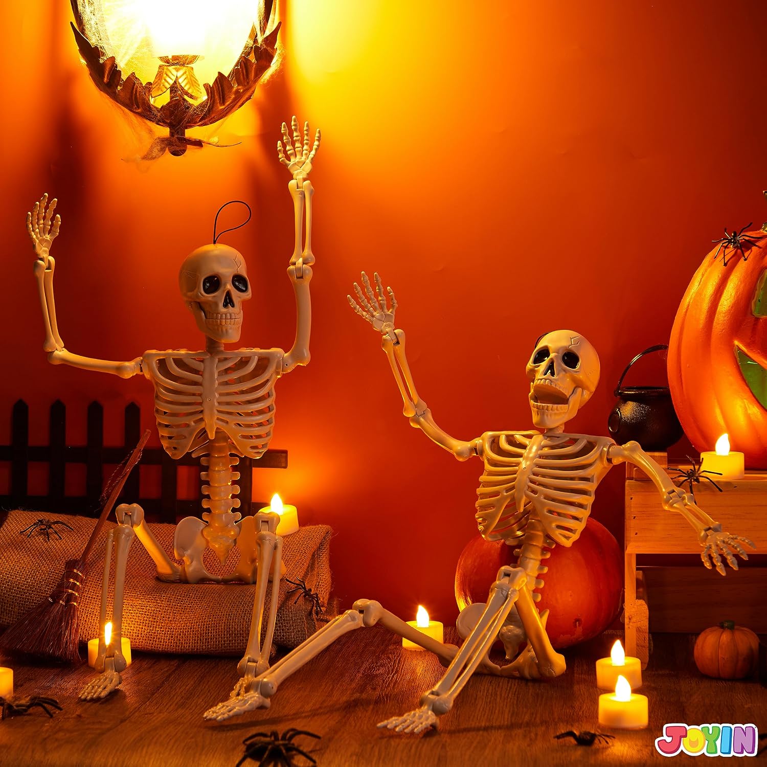 Thumbnail 6 de JOYIN 24-Inch Halloween Skeleton Decorations, 2-Piece Yellow Plastic Set