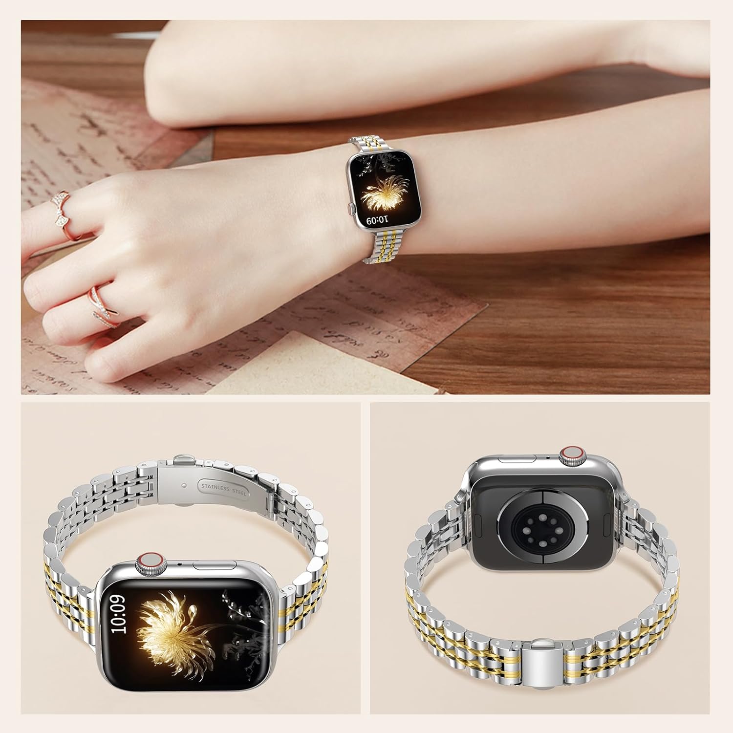 Thumbnail 2 de TiMOVO J Gold metal strap for Apple Watch (42mm/41mm/40mm/38mm)