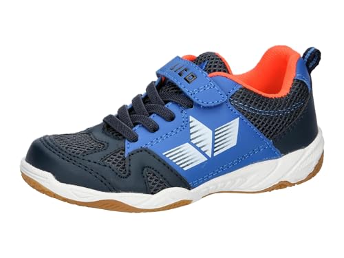 Detalle de Lico Kinder Sport Hallenturnschuh Marine Blau Orange - Größe 36 EU
