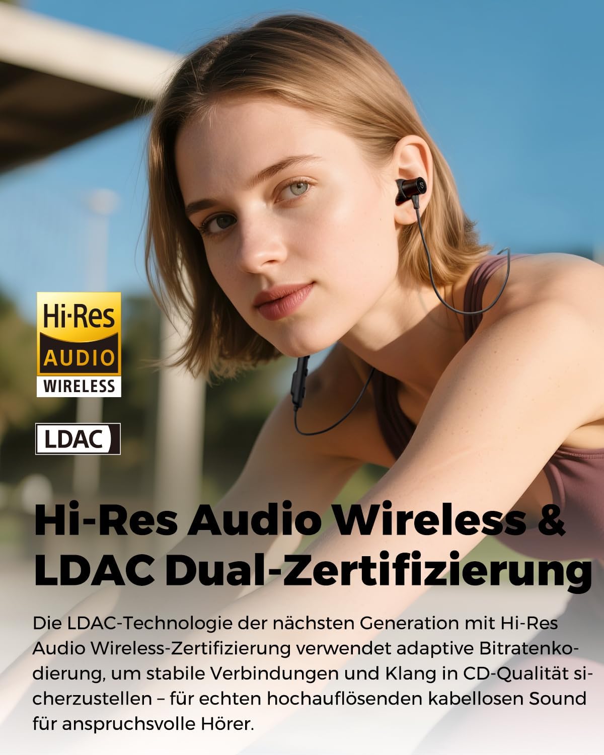 Detalle 2 de SoundPEATS Q40HD In-Ear Kopfhörer LDAC, 20 Std. Akkulaufzeit