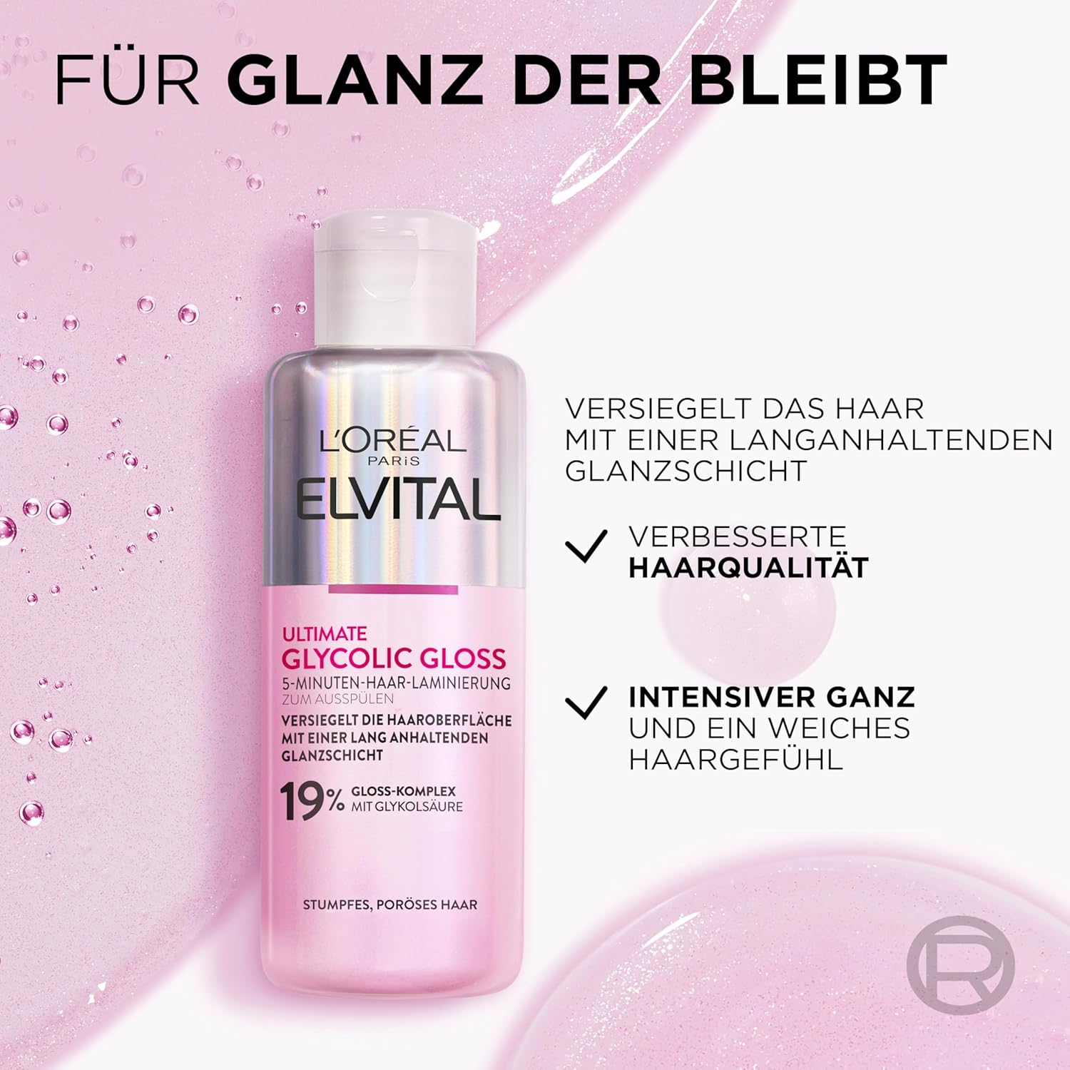 Thumbnail 4 de L’Oréal Paris Elvital Glycolic Gloss Bundle 3-teilig – Glänzendes Haar dank Glycolsäure-Glossing