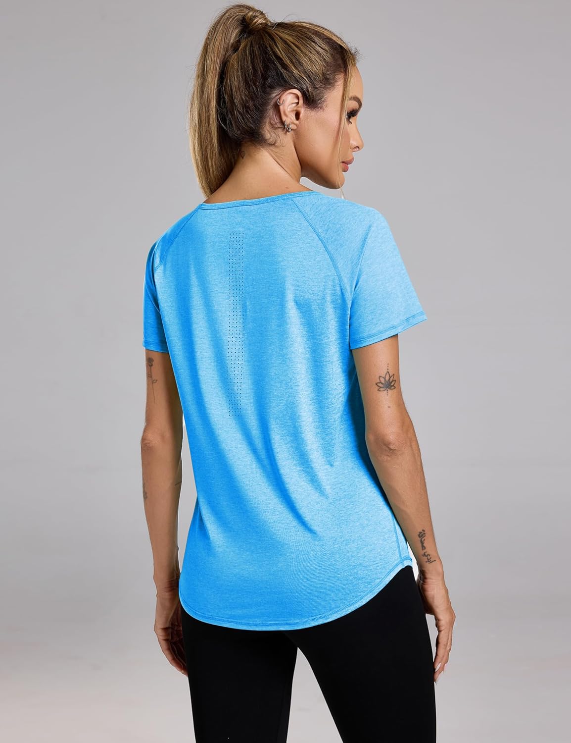 Thumbnail 2 de Wayleb Maglietta Sportiva da Donna a scollo a V con maniche raglan, traspirante e leggera (S-3XL)