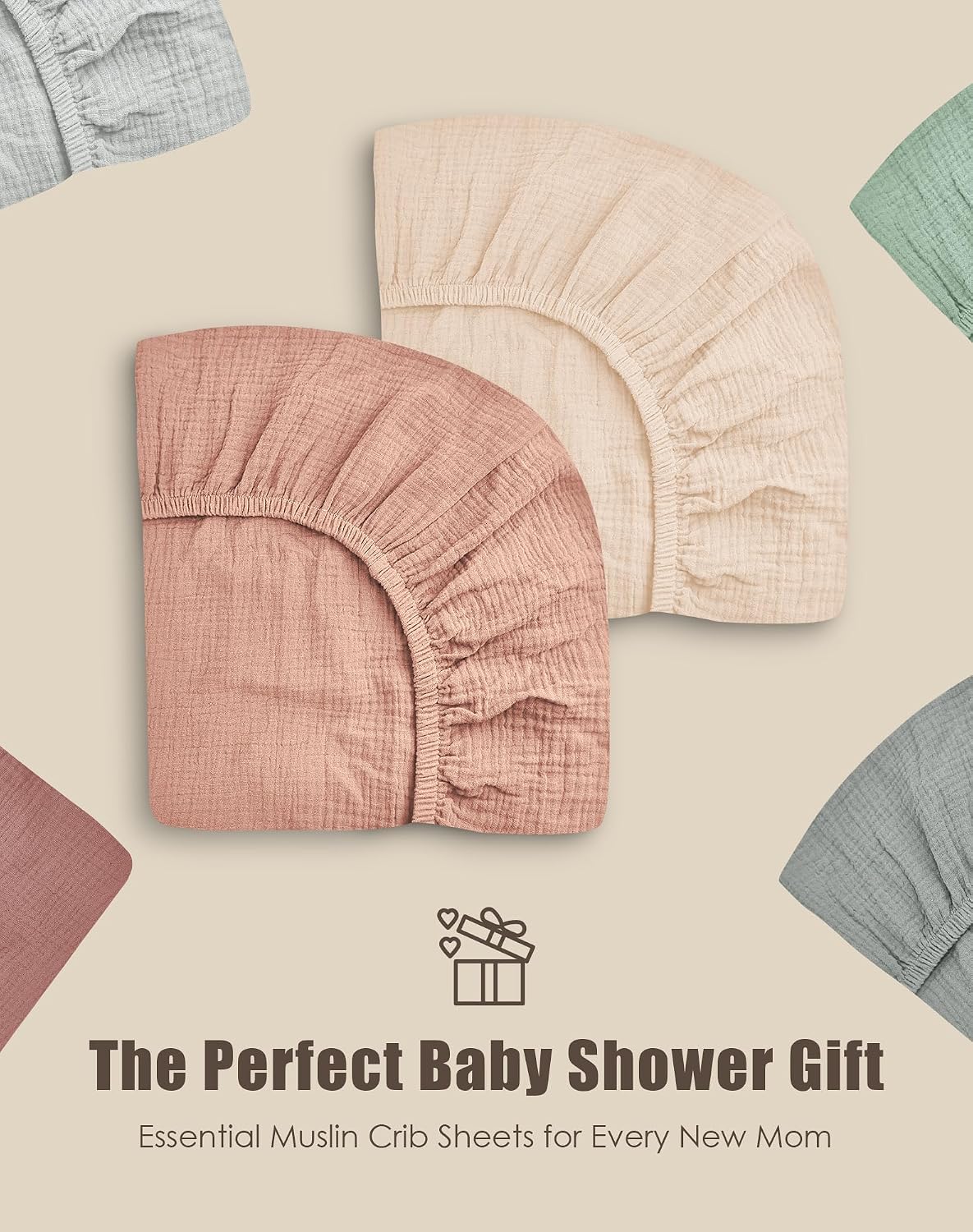 Thumbnail 6 de SWEET DOLPHIN Muslin Crib Sheets, 2-Pack