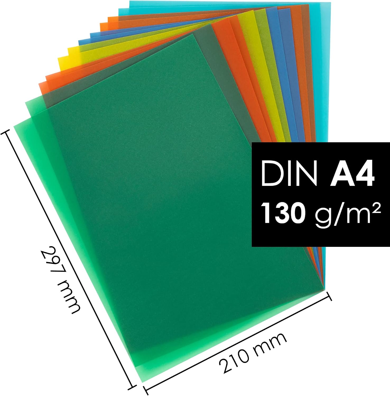 Thumbnail 1 de OfficeTree Transparentpapier Bunt A4 20 Farben 130 g/m²