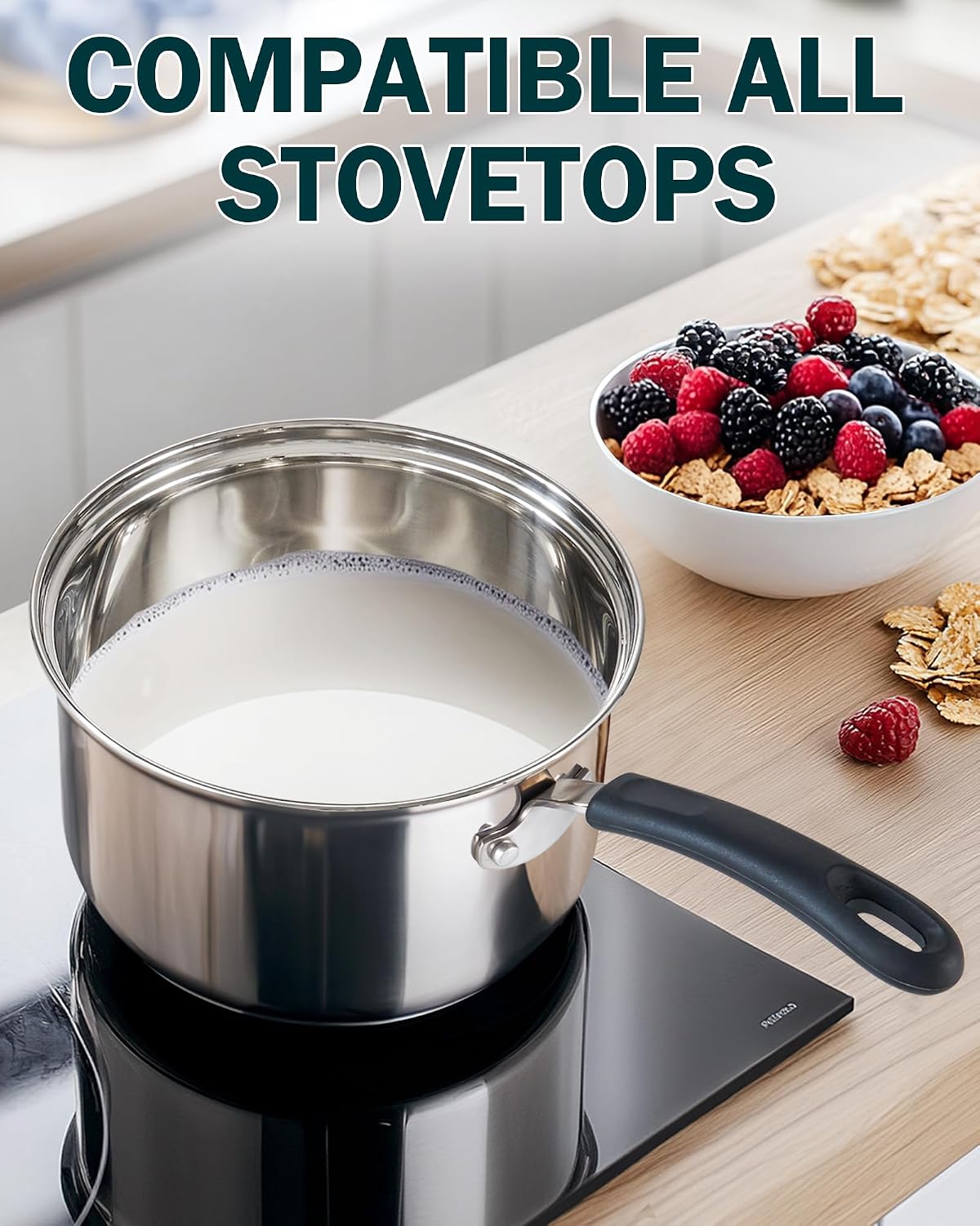 Thumbnail 2 de Cook N Home Stainless Steel Saucepan, 2 Quart