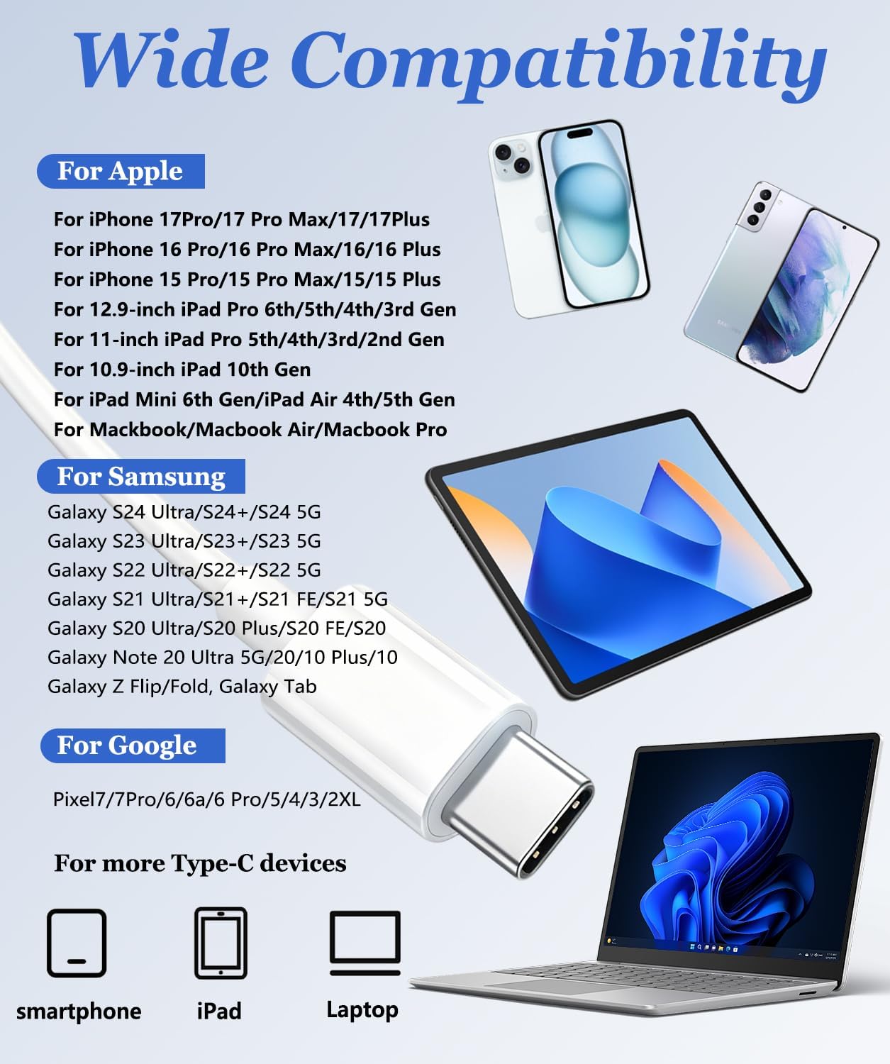Thumbnail 3 de USB C Headphones for iPhone 17 - 2 Pack Type C Earphones with Built-In Mic and Volume Control