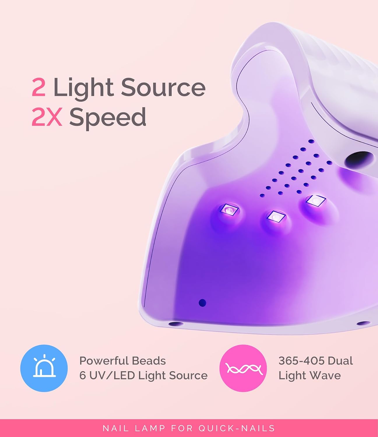 Detalle de MelodySusie ART06G Mini UV-Lampe für Gelnägel (6 W, wiederaufladbar) – kompakt mit Timer