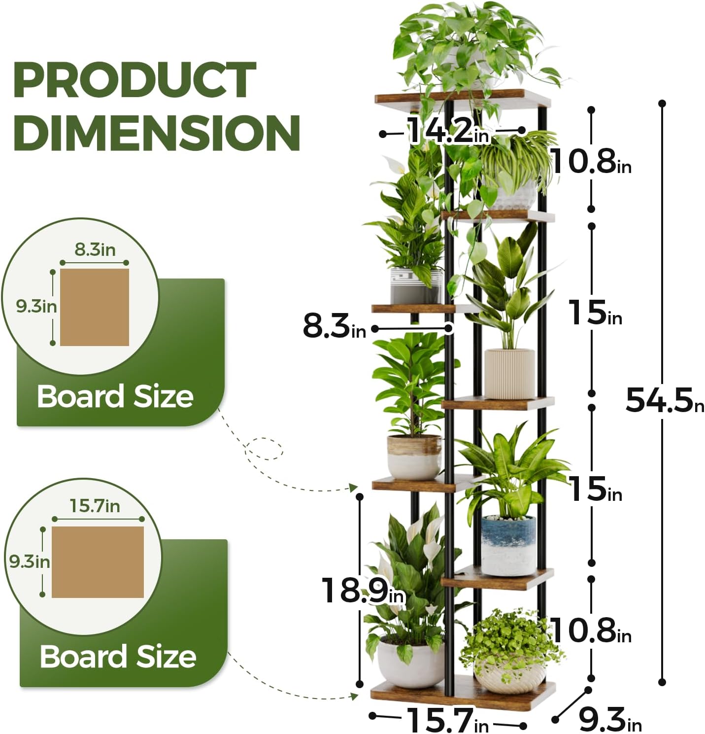 Detalle 1 de Bamworld 7 Tier Plant Stands Metal