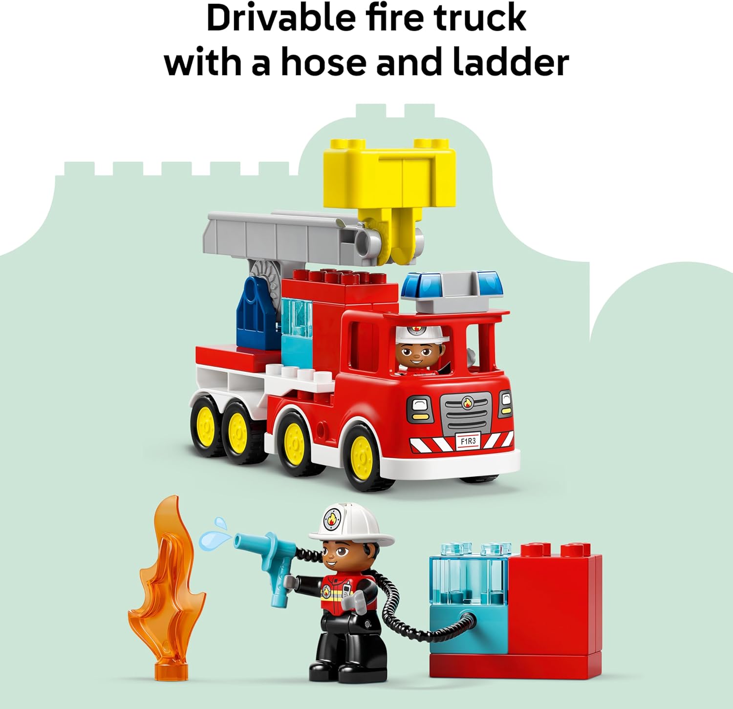 Thumbnail 3 de LEGO DUPLO Fire Engine with Hose and Firefighter