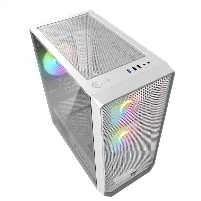 Detalle de Nfortec Dys ARGB Torre MicroATX blanca, 3 ventiladores 🖥
