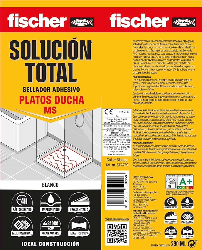 Detalle 2 de fischer Solución Total Plato de Ducha 290 ml