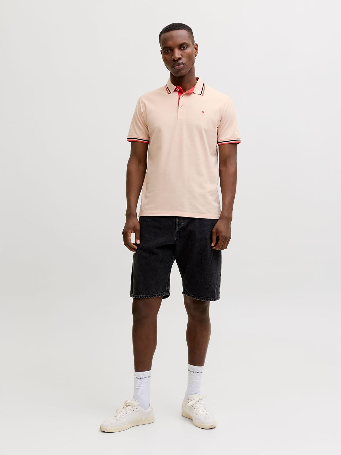 Detalle de Jack & Jones Herren Jjepaulos Polo Ss Noos Polo – Slim Fit im Piqué-Look (1er Pack)