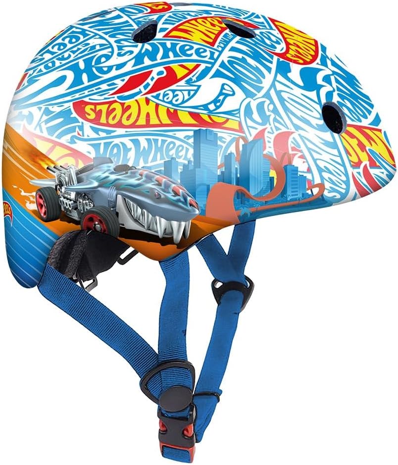 Detalle de DQB DeQUBE Casco Infantil Regolabile Hot Wheels (2–7 anni), ultraleggero, ventilato e conforme EN 1078