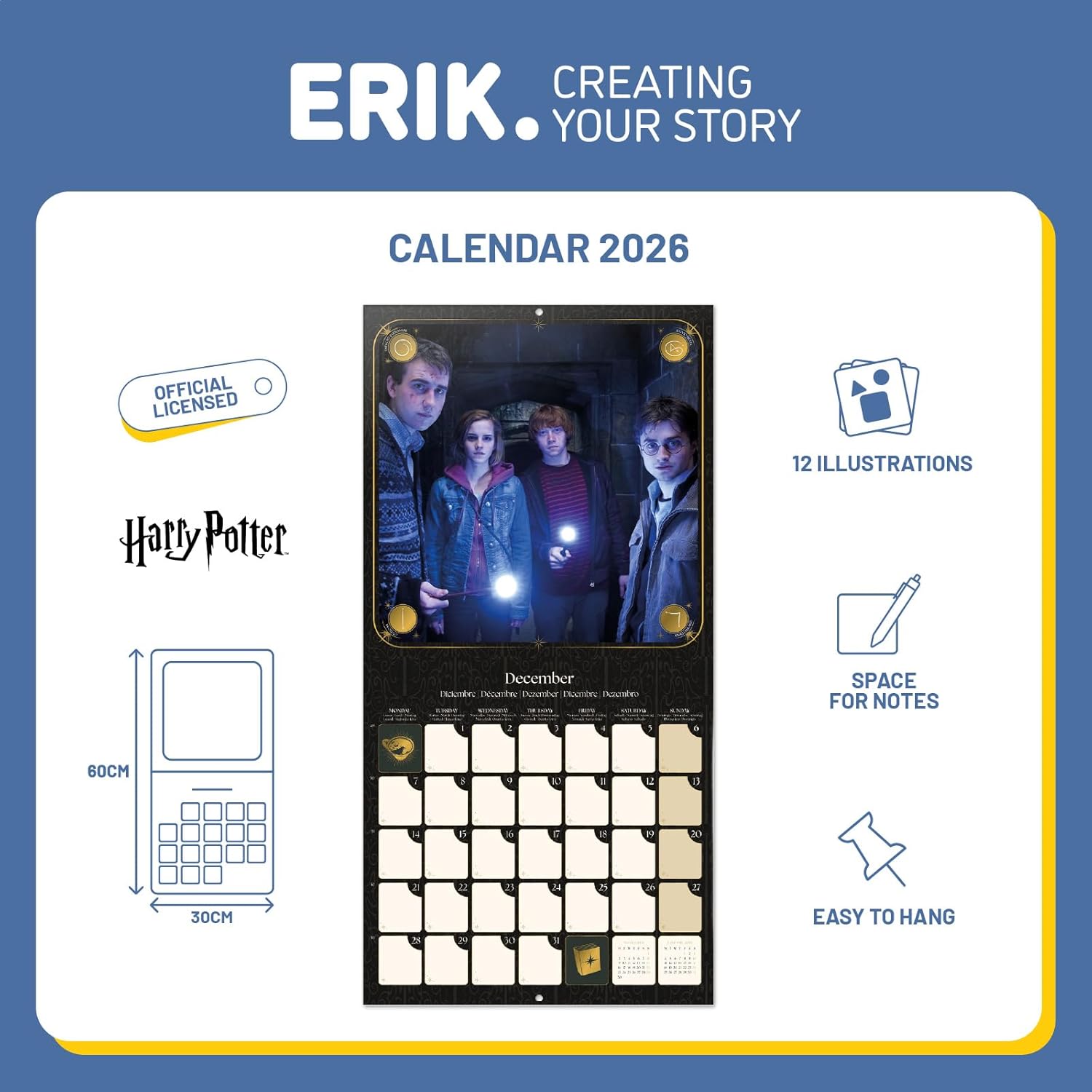 Thumbnail 2 de Grupo Erik Harry Potter Wall Calendar 2026 📅