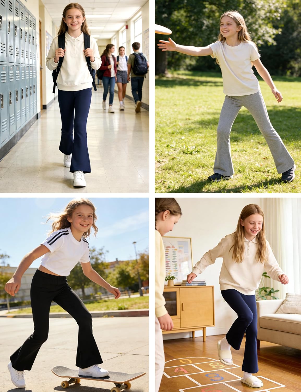 Thumbnail 5 de KEREDA Schlaghose Mädchen Leggings Schlag – 3er-Pack, Baumwolle