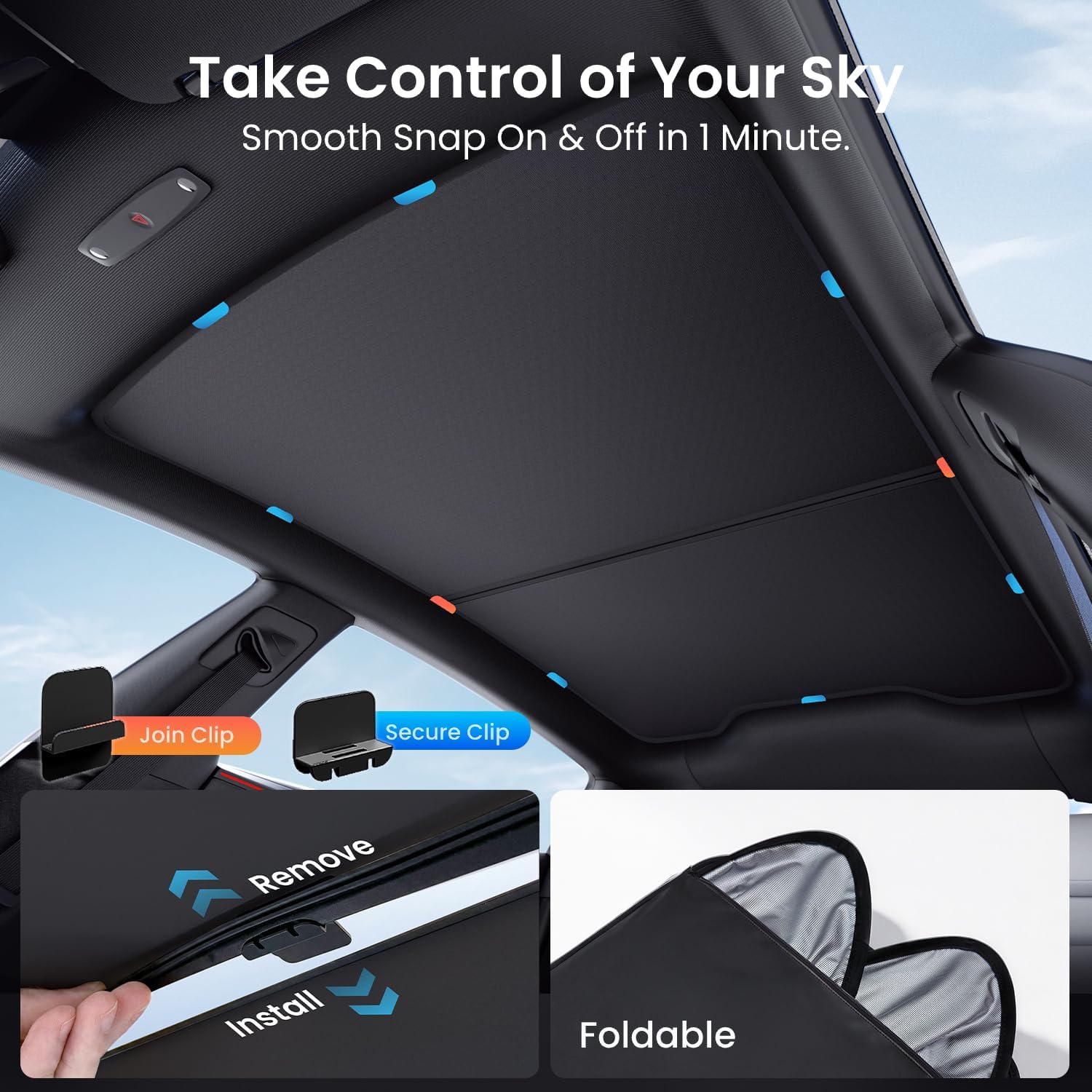 Thumbnail 5 de REEVAA 2025 Tesla Model Y Sunshade Roof 2PCS