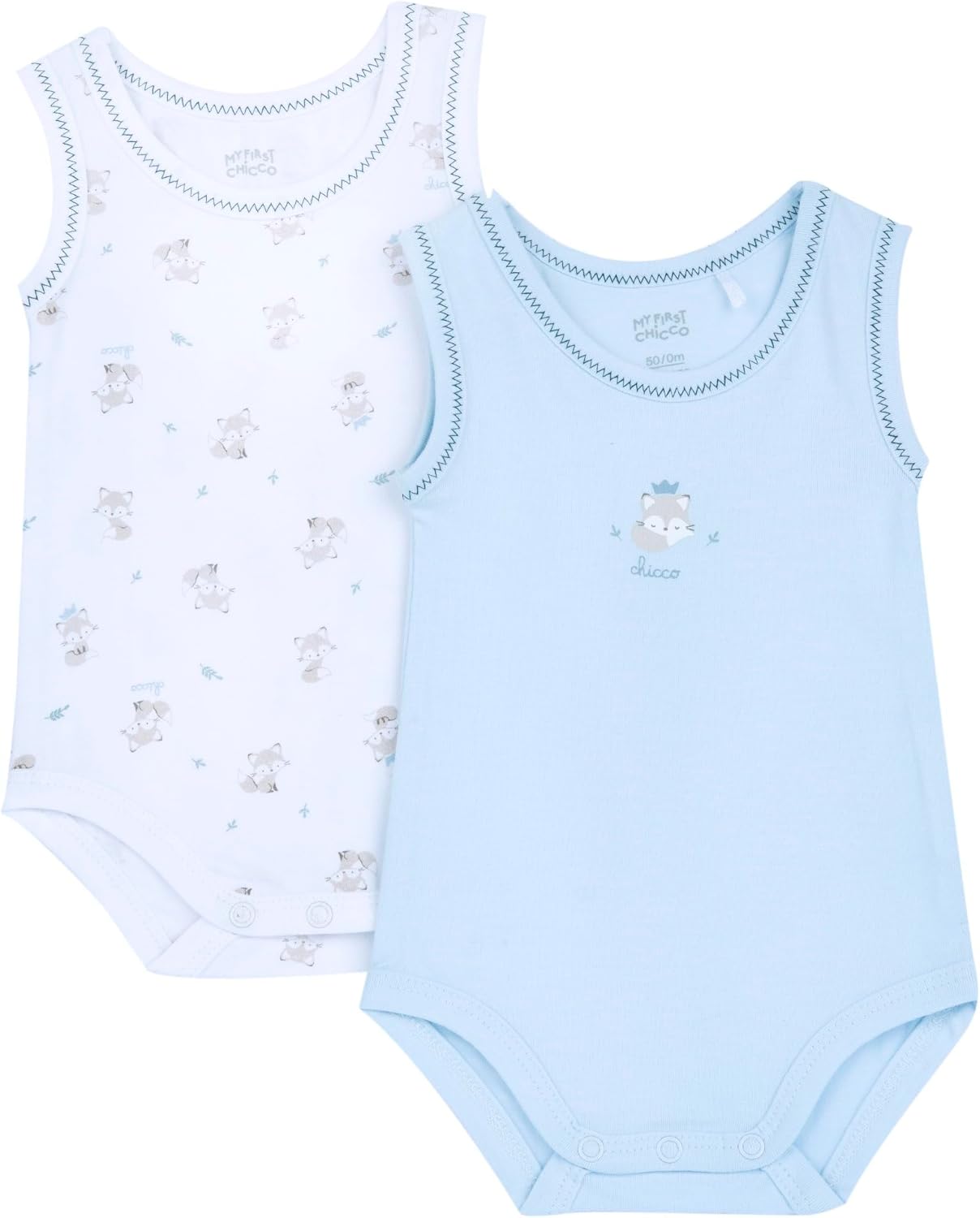 Detalle de Chicco Body Neonato e Neonata in cotone, Set di 2 senza maniche con apertura a patello
