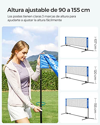 Thumbnail 2 de SONGMICS SYQ400: Red portátil de 4 m para bádminton y voleibol, altura ajustable y transporte incluido