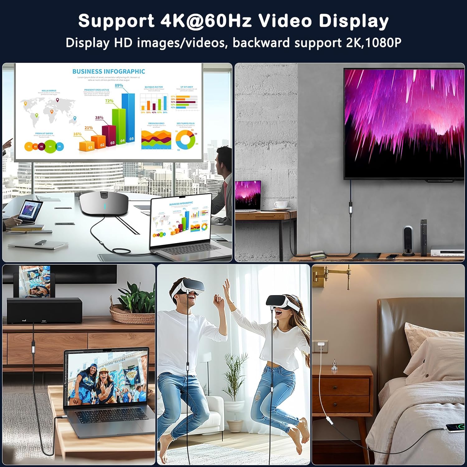 Thumbnail 6 de Green Jiss USB-C Extension Cable 10ft (20Gbps, 4K@60Hz, 240W PD) — Male to Female USB3.2 Gen2 Extender