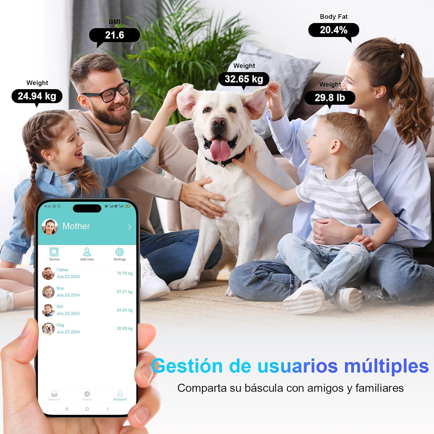 Thumbnail 5 de Healthkeep Balance Báscula Bluetooth Multicolor 13 Indicadores 180kg