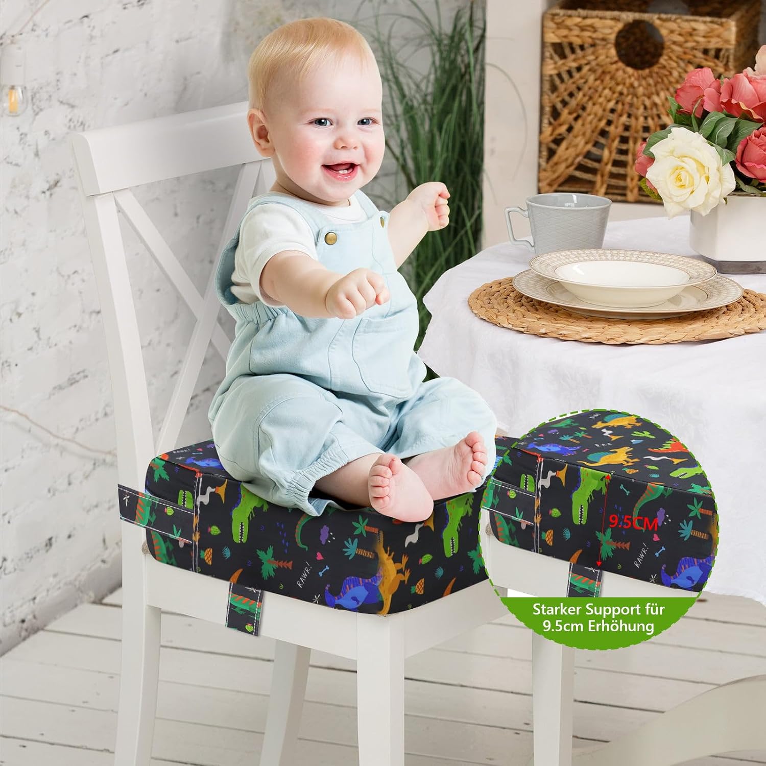 Detalle de Sitzerhöhung Stühle Kind 9,5 cm für den Tisch