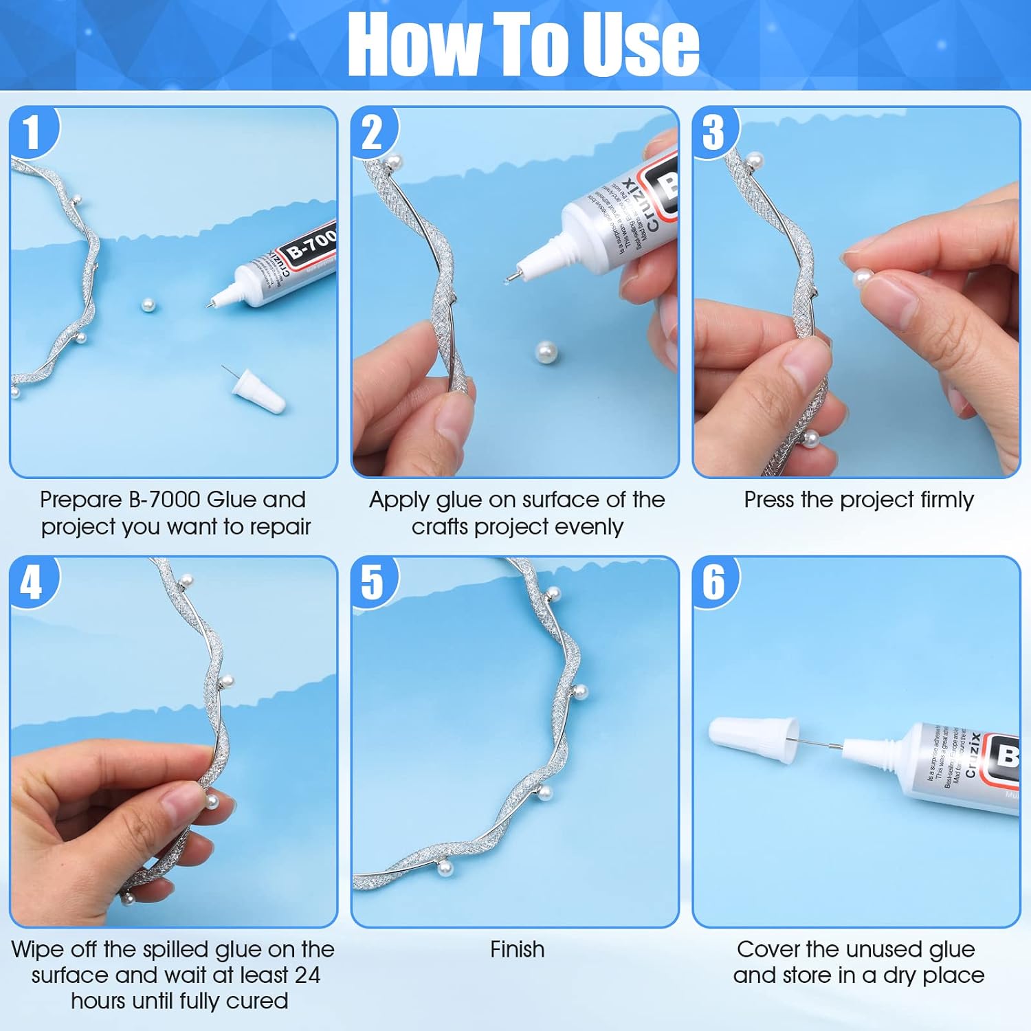 Detalle 1 de Cruzix B-7000 Clear Precision Adhesive for Crafts and Small Repairs