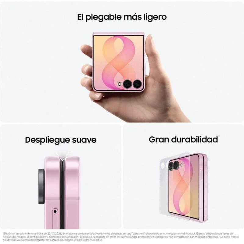 Detalle 2 de Samsung Galaxy Z Flip8 5G 12GB/256GB 6.9" Rosa