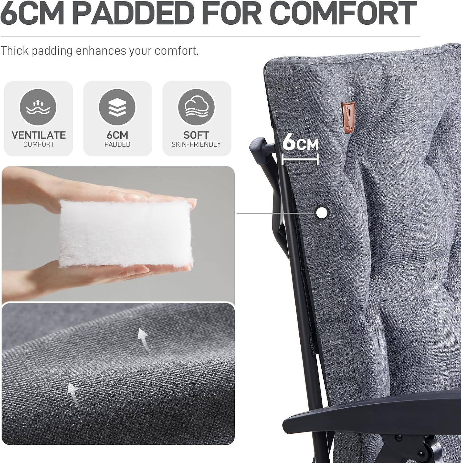 Detalle 1 de EVER ADVANCED luxury camping chair 150kg