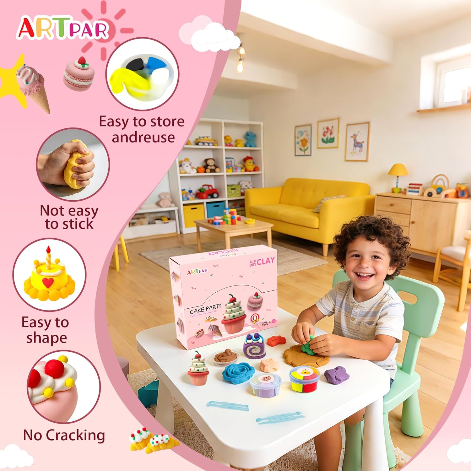 Thumbnail 3 de ARTPAR Air Dry Clay Kit 12-box set 🎨