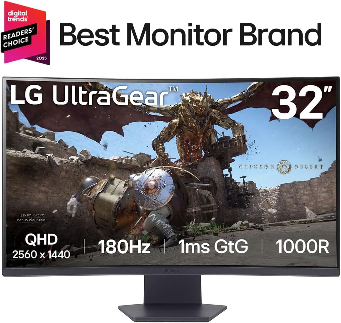 Detalle 2 de LG 32GS60QC-B Curved Gaming Monitor 32-inch