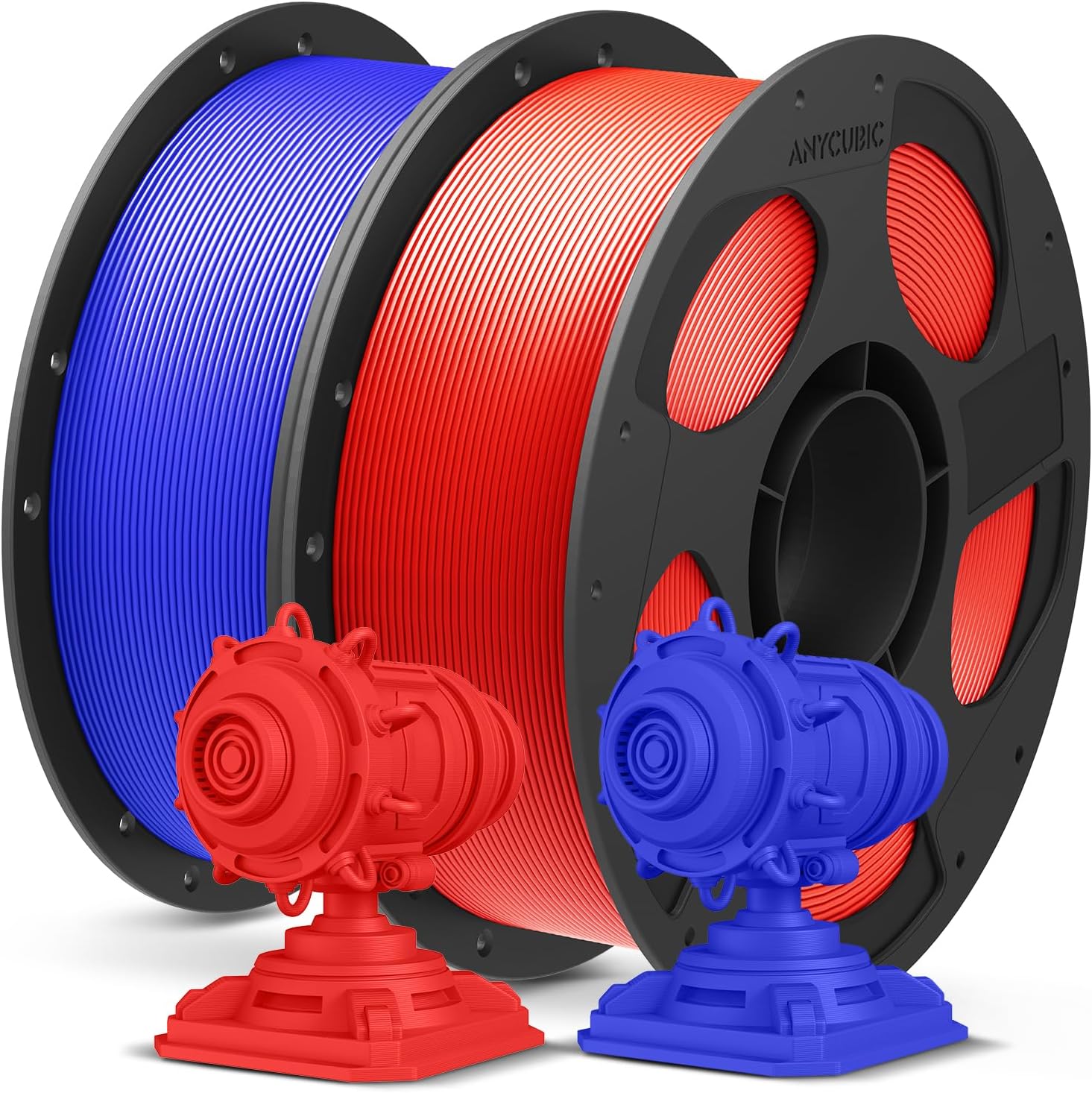 Anycubic PLA+ 1.75mm 3D Printer Filament (PLA Plus) – High Toughness, +/-0.02mm accuracy, 2 Pack 1KG, Iridescent Blue & Bright Red